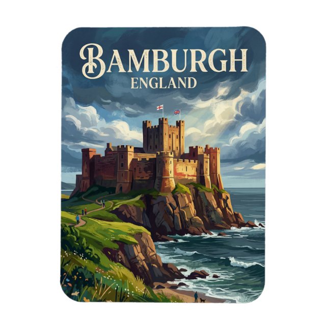 Bamburgh Castle England Magnet (Vertikal)