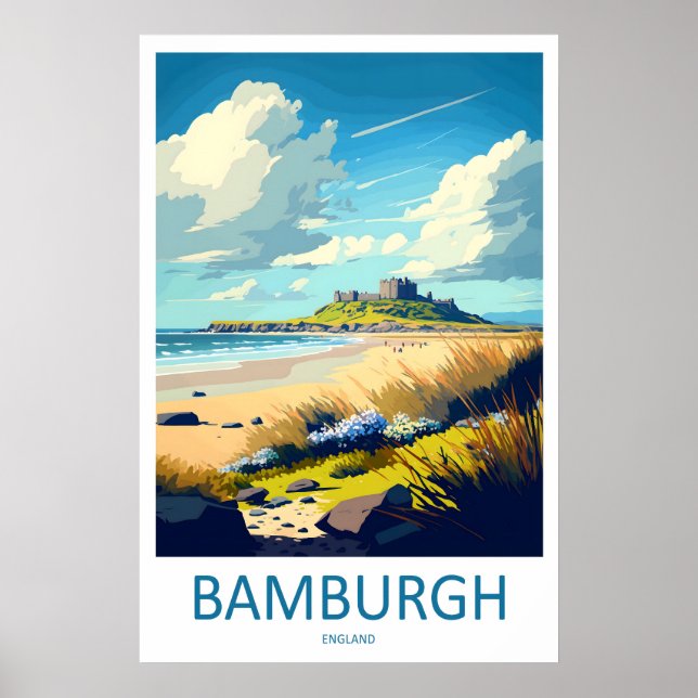 Bamburgh slott England Reseposter 1 Poster (Framsidan)