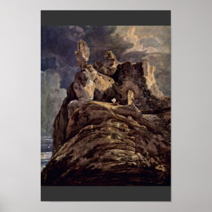 Bamburgh slott Northumberland av Thomas Girtin (B Poster