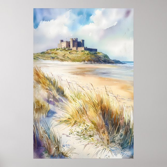 Bamburgh Watercolor 1 Poster (Framsidan)