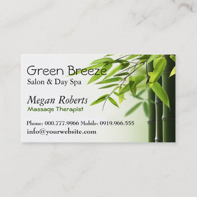 BambuSpan flår omsorgmassagesalongen Reiki Tidsbeställning Kort (Framsida)