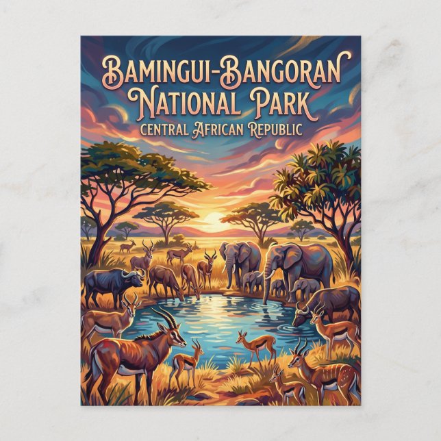 Bamingui-Bangoran nationalpark Vykort (Framsida)
