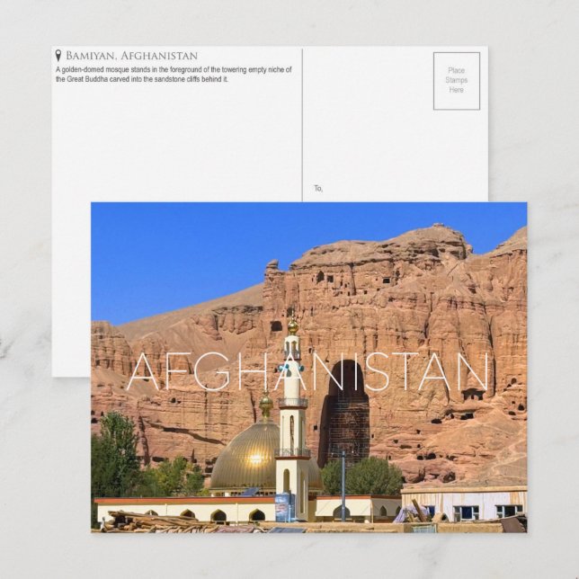 Bamiyan, Afghanistan Resebrevkort Vykort (Fram/baksida)