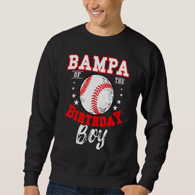 Bampa från födelsedagskorgen Baseball Theme Bday C Lång Ärmad Tröja (Framsida)