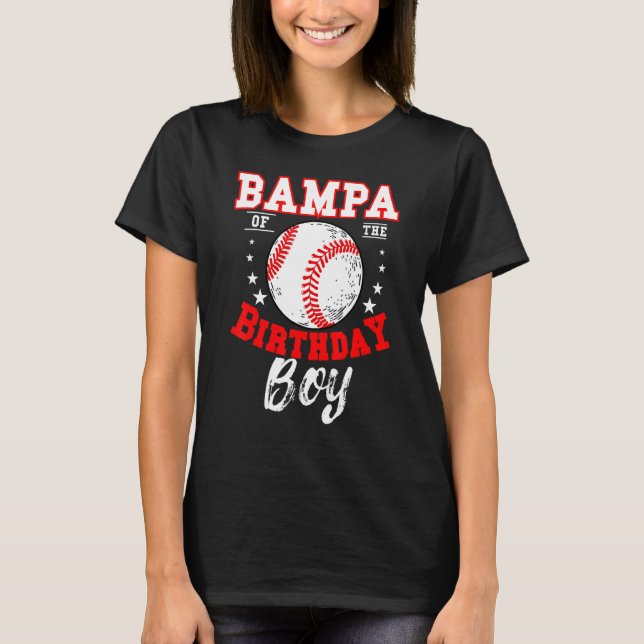 Bampa från födelsedagskorgen Baseball Theme Bday C T Shirt (Framsida)