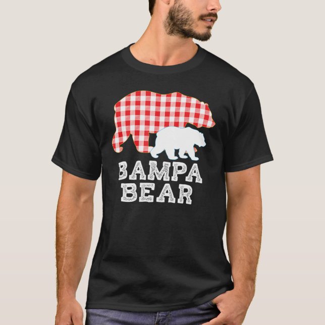 Bampa Plaid Great Bear Daddy Grandpa  Proud T Shirt (Framsida)