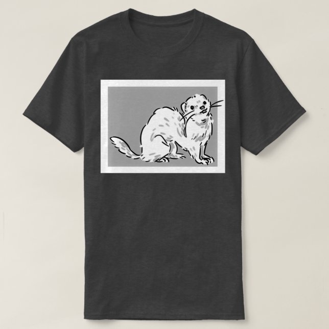 BampW Ferret T Shirt (Design framsida)