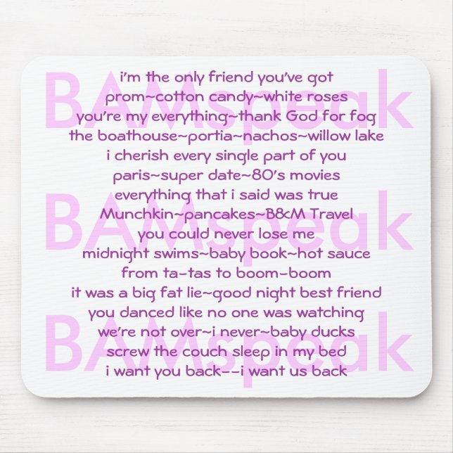 BAMspeak Mousepad Musmatta (Framsidan)