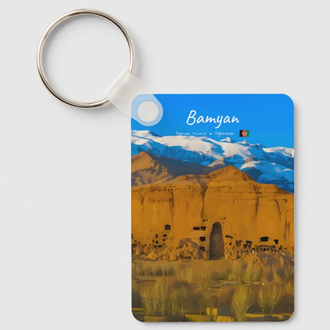 Bamyan, Afghanistan - Buddha Cliff Valley Classic Nyckelring (Framsida)