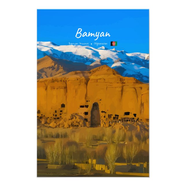 Bamyan, Afghanistan - Buddha-klippdalen Fototryck (Framsidan)