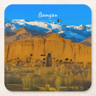 Bamyan, Afghanistan - Buddha-klippdalen Underlägg Papper Kvadrat