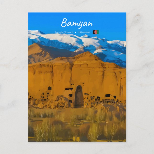 Bamyan, Afghanistan - Buddha-klippdalen Vykort (Framsida)