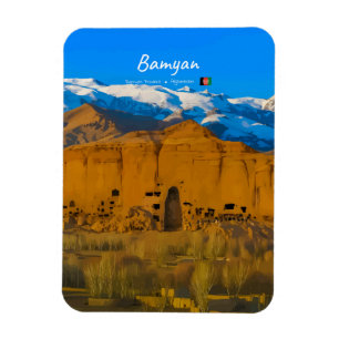 Bamyan, Afghanistan - Buddha Klippdals rundade Magnet