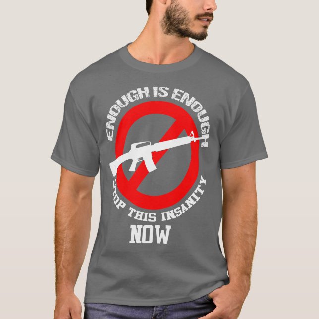 Ban Assault Rifles NOW Ban AR15 Guns T Shirt (Framsida)