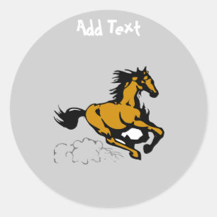 Ban Horse Tävla personlig Runt Klistermärke