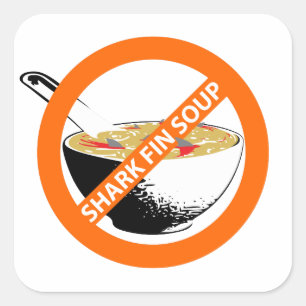 BAN SHARK FIN SOPPA FYRKANTIGT KLISTERMÄRKE