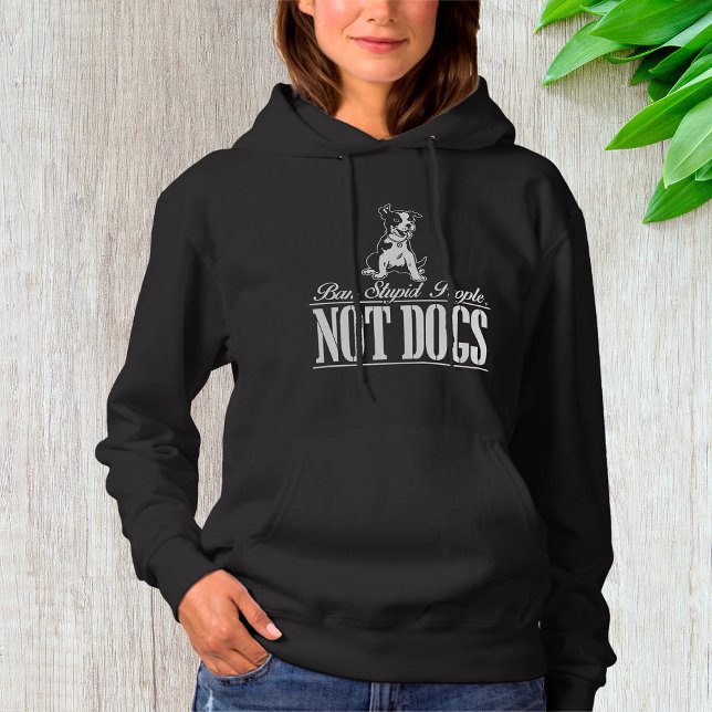 Ban Stupid People Not Hundar Funny Pitbull Quote T Shirt (Skapare uppladdad)