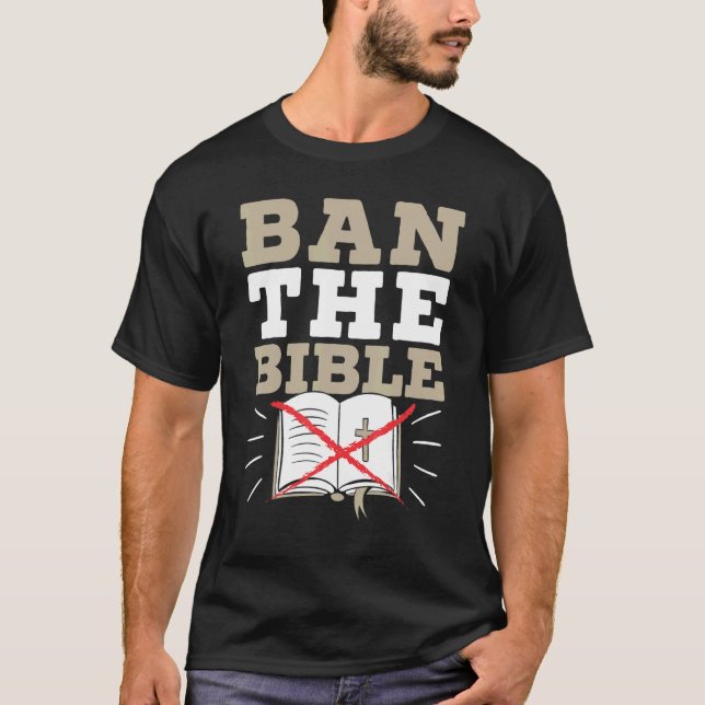 Ban The Bible Anti Religion Agnostic Blackcraft At T Shirt (Framsida)