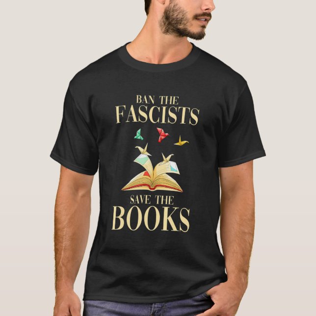 Ban The Fascists Save The Book  Book  Student Kids T Shirt (Framsida)