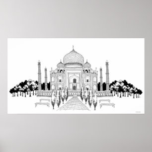 Bana av Taj Mahal Poster