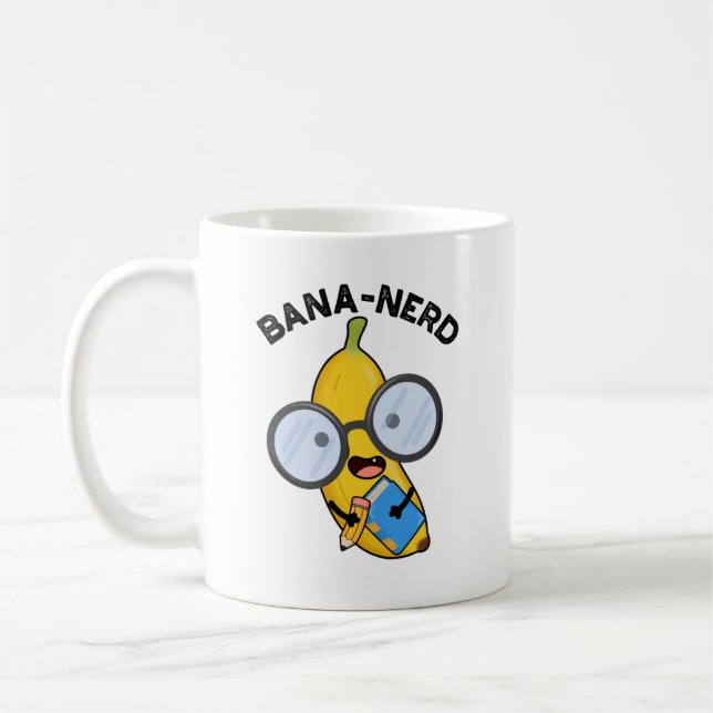 Bana-nerd Funny Fruit Nerd Pun Kaffemugg (Vänster)