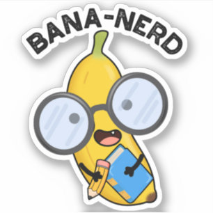 Bana-nerd Funny Fruit Nerd Pun Klistermärken