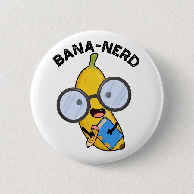 Bana-nerd Funny Fruit Nerd Pun Knapp (Framsida)
