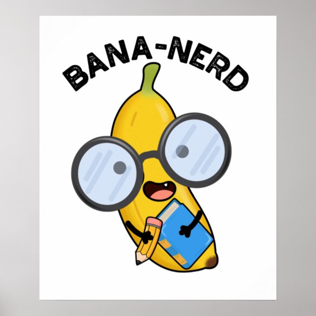 Bana-nerd Funny Fruit Nerd Pun Poster (Framsidan)