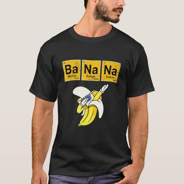 Banan Elementär Fyrkantig Kemilärare  T Shirt (Framsida)