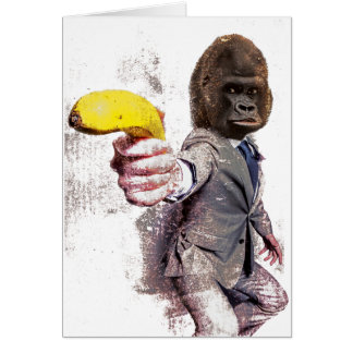 Banan för apa för Wellcoda rolig gorillakostym Hälsningskort