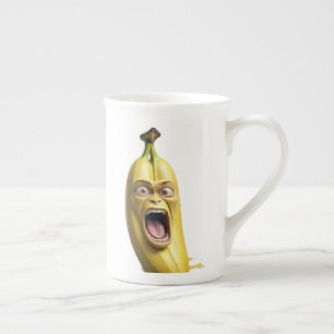 Banan mugg lustig ansikte arg benporslin mugg