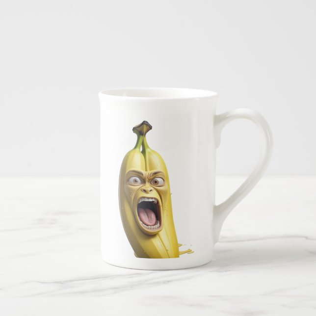 Banan mugg lustig ansikte arg benporslin mugg (Höger)