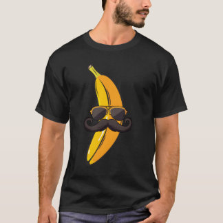 Banan Mustasch Solglasögon Ansikte Frukt Banan T Shirt