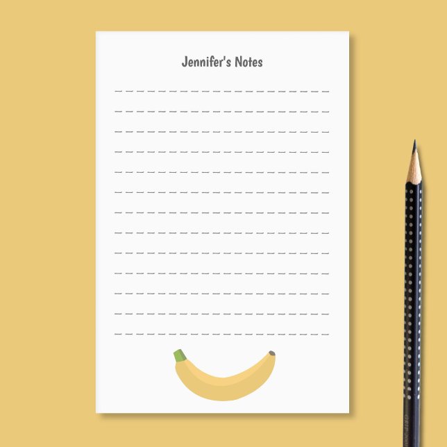 Banan och linjer post-it block (Banana and lines post-it notes)