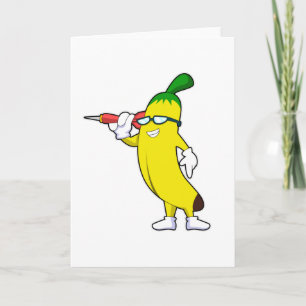 Banan på dart med pil kort