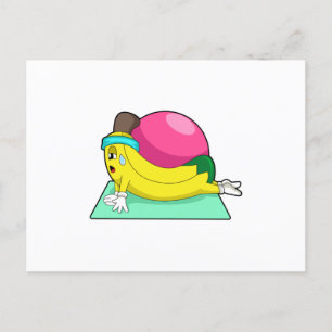 Banan på Yoga Fitness Vykort