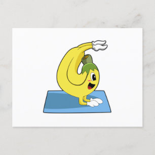 Banan på Yoga på yogamattan Vykort