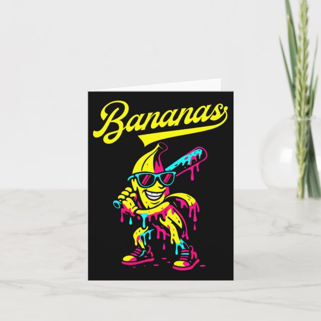 Banan Retro Tillbakablick Populär Frukt Baseboll B Kort (Framsida)