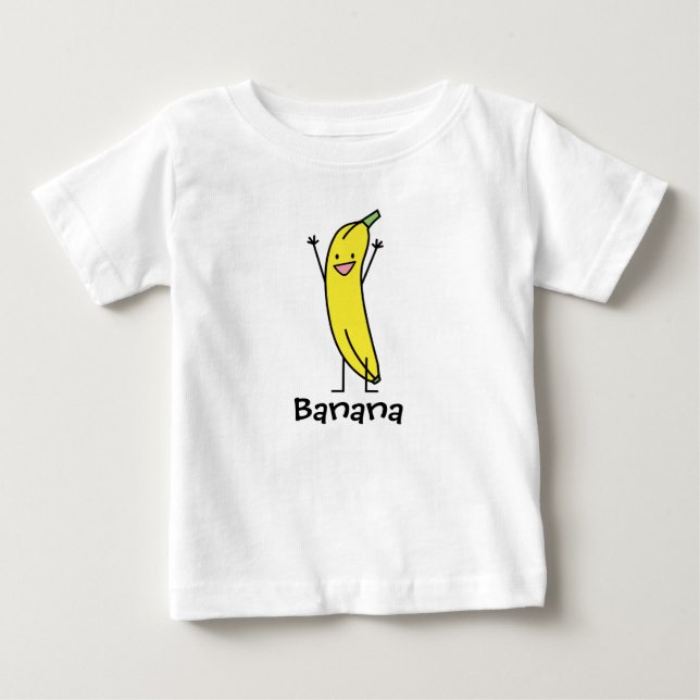 Banan som är lycklig som firar och glädjande t shirt (Framsida)