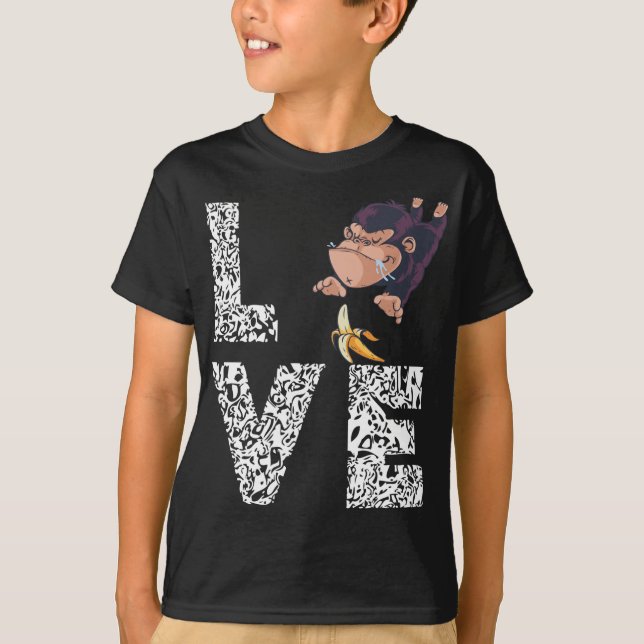 Banana Älskare Funny Monkey Tropical Summer Fruit  T Shirt (Framsida)