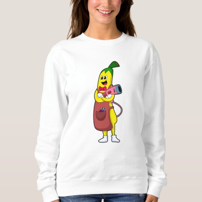 Banana as Hairdresser med hårtorktumlare T Shirt (Framsida)