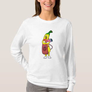 Banana as Hairdresser med hårtorktumlare T Shirt