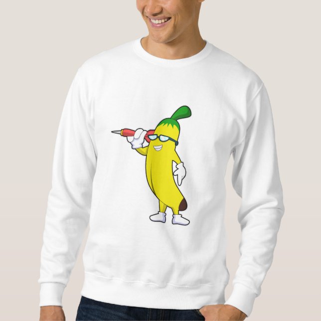 Banana at Darts med Dart Lång Ärmad Tröja (Framsida)