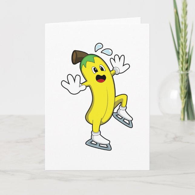 Banana at Ice skating with Ice skates.PNG Kort (Framsida)