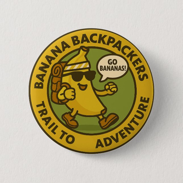 Banana Backpackers Stig Till Äventyr Knapp (Framsida)