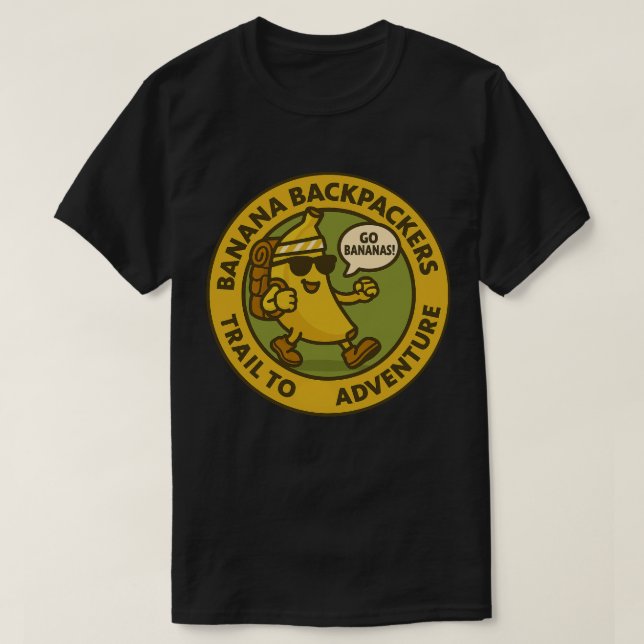 Banana Backpackers Trail Till Äventyr T Shirt (Design framsida)