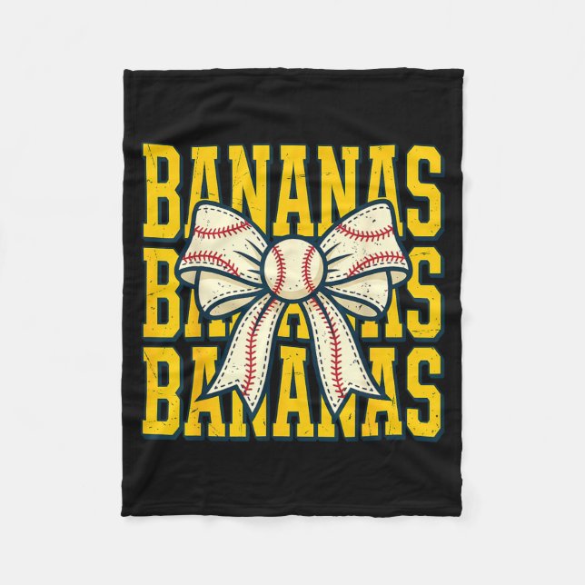 Banana Båge Band Frukt Kvinnor Flickor Barn Fleecefilt (Framsidan)