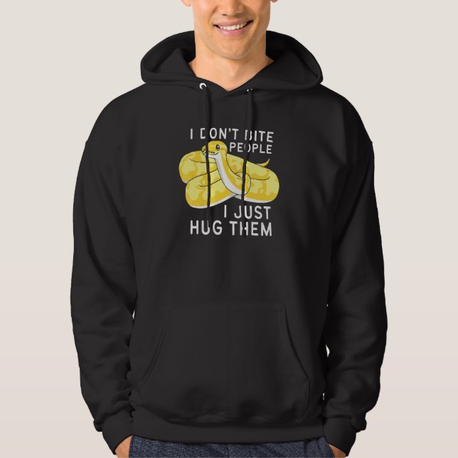Banana Ball Phyton I Don't Bite People I Just Hug  Hoodie (Framsida)