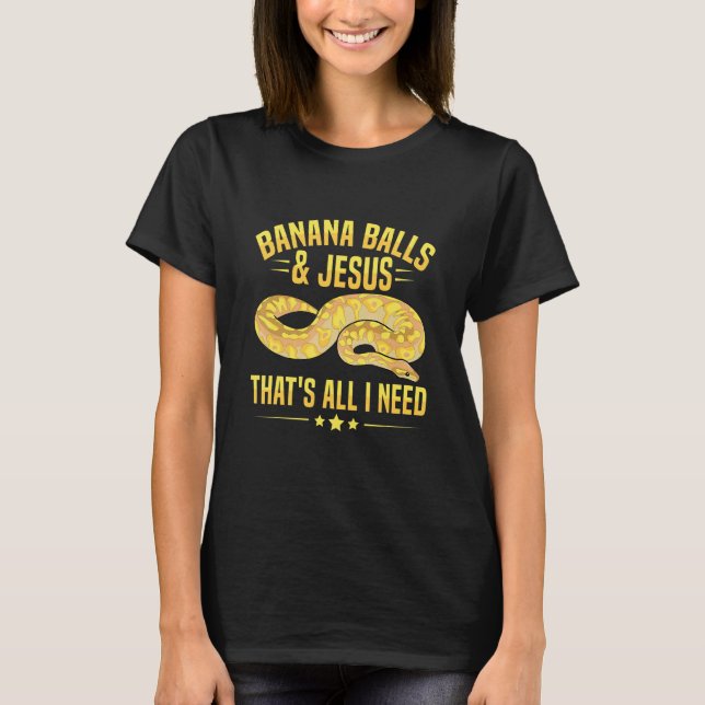 Banana Ball Python for a Ball python breeder T Shirt (Framsida)