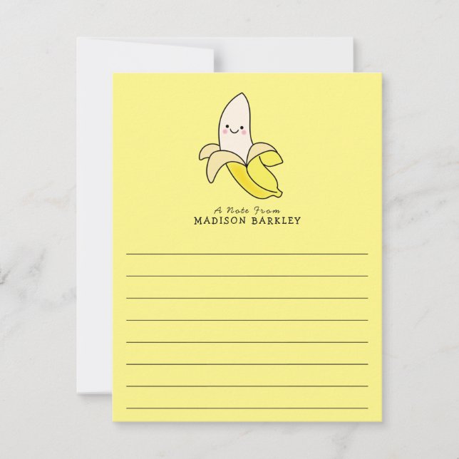 Banana Barn Cute Kawaii Flat Stationary Cards Tack Kort (Framsida)
